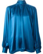 Yves Saint Laurent Vintage Bow Fastening Blouse - Lyst