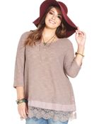 American Rag Plus Size Lace-Hem Top - Lyst