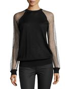 Jason Wu Lace-Sleeve Jersey Sweatshirt - Lyst