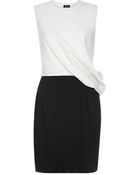 McQ by Alexander McQueen Draped Bicolour Dress - Lyst
