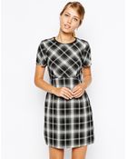 Oasis Check Shift Dress - Lyst