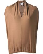 Lanvin Structured V-Neck Top - Lyst