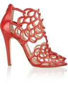 Oscar de la Renta Gladia Cutout Leather Sandals - Lyst