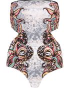 River Island Beige Mixed Print Bandeau Monokini - Lyst