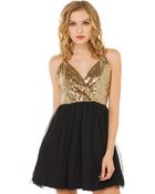 Akira In The Moment Sequin Black Dress - Lyst