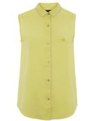 Armani Jeans Sparkle Trim Linen Blouse - Lyst