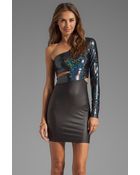 Donna Mizani Hologram Classic Cut Out Dress in Black - Lyst