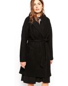 Just Female Belted Coat With Oversized Collar - Lyst