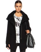Helmut Lang Funnel Neck Wool-Blend Coat - Lyst