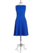 Tadashi Shoji Scuba Fit And Flare Dress - Lyst