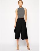 Asos Premium Bonded Crepe Culottes - Lyst