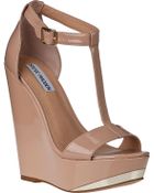 Steve Madden Xtrime Wedge Sandal Fawn Patent - Lyst