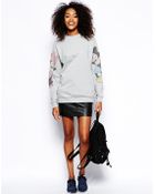 Asos Tall Sweatshirt with Mickey Mini Print - Lyst
