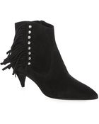 Saint Laurent Fringed Cat Boot - Lyst