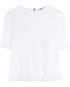 T By Alexander Wang Cotton Top With Frayed Detail - Lyst