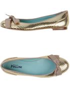 Studio Pollini Patent Leather Bow-Detail Ballet Flats - Lyst