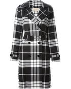 Michael Kors Plaid Trench Coat - Lyst