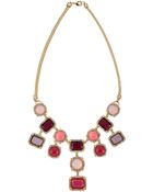 Fragments Paveset Mixedstone Bib Necklace Pinkmulti - Lyst