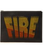 Kenzo Fire-Flocked Leather Pouch - Lyst