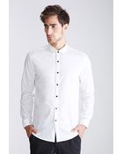 21men Contrast-Button Collared Shirt - Lyst