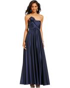 Js Collections Strapless Pleated Gown - Lyst
