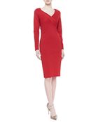 Donna Karan New York Jersey V-Neck Dress - Lyst