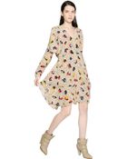 Chloé Geometric Printed Silk Crepe Dress - Lyst