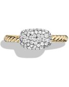 David Yurman Petite Pavé Cushion Ring With Diamonds In Gold - Lyst