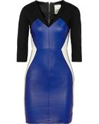 Mason by Michelle Mason Paneled Leather And Jersey Mini Dress - Lyst
