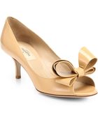 Valentino Couture Patent Leather Bow Pumps - Lyst