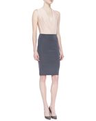 Donna Karan New York Sleeveless Drape Bodysuit Flesh - Lyst