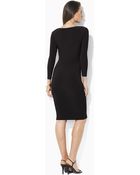 Lauren by Ralph Lauren Jersey Surplice Dress - Lyst