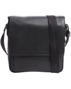 Ferragamo Black Leather Messenger Bag - Lyst