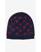 Express All-Over Heart Slouchy Beanie Hat - Lyst