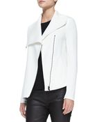 Helmut Lang Villous Front-Zip Crepe Jacket - Lyst