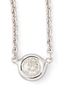 Roberto Coin 18K White Gold Single Diamond Necklace - Lyst
