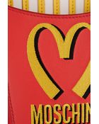 Moschino Embroidered Leather Shoulder Bag - Lyst