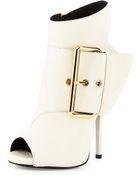 Giuseppe Zanotti Leather Peep-Toe High-Heel Bootie - Lyst