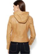 Michael Kors Michael Hooded Leather Jacket - Lyst