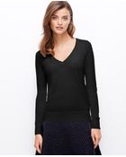 Ann Taylor Embellished V-Neck Sweater - Lyst