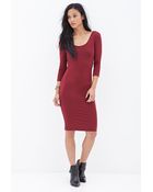 Forever 21 Knit Midi Dress - Lyst