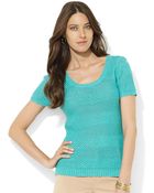 Lauren by Ralph Lauren Short Sleeved Sweater - Lyst