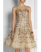 Oscar de la Renta Embellished Tulle Dress - Lyst