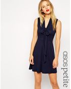 Asos Skater Dress With Pussy Bow - Lyst