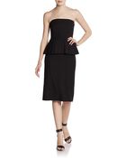 Alice + Olivia Shanley Strapless Peplum Dress - Lyst