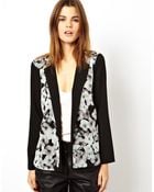 Asos Blazer In Sheer Floral And Drape Back - Lyst