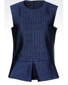 Emporio Armani Peplum Top In Satin - Lyst