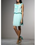 Patrizia Pepe Short Silk Crêpe De Chine Dress - Lyst