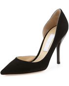 Jimmy Choo Willis Suede Half Dorsay Pump Black - Lyst