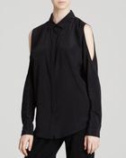 DKNY Cold Shoulder Long Sleeve Blouse - Lyst
